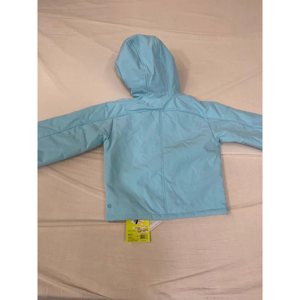All in Motion Boys Softshell Fleece Jacket Light Blue Hooded Size S 6/7 NWT